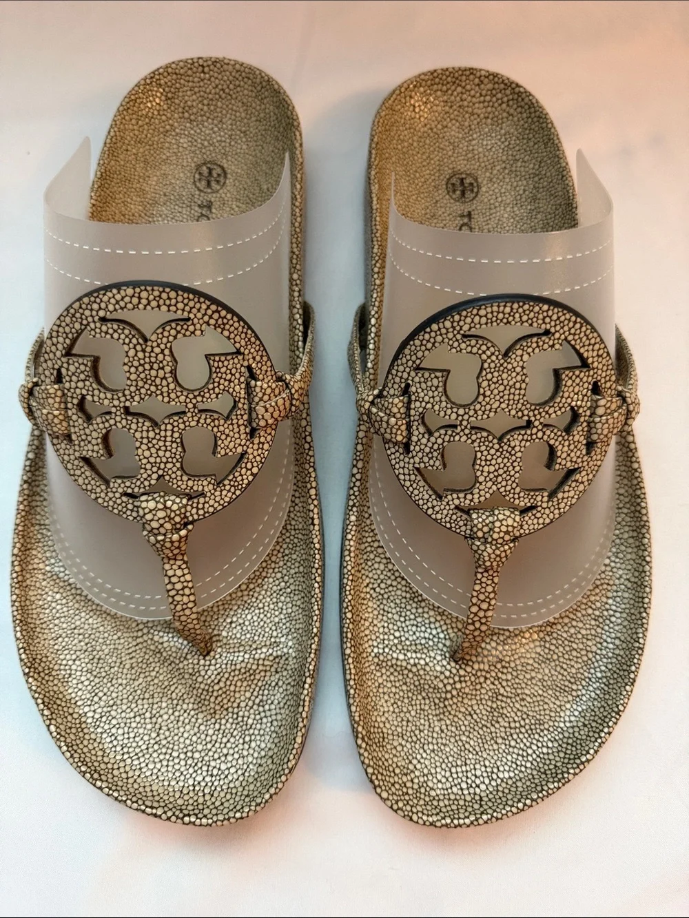 Tory Burch Miller Cloud Logo Thong Sandals Size 8.5